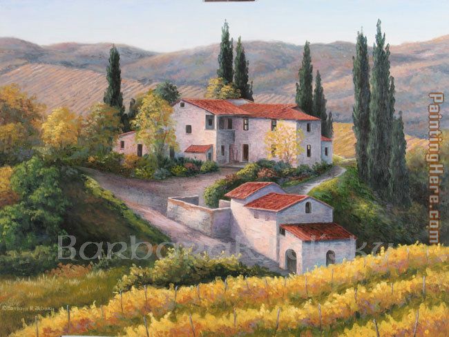 Vineyard In Autumn Tuscany painting - Barbara Felisky Vineyard In Autumn Tuscany art painting